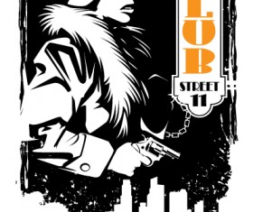 Sin city party club flyer temolate vector 06