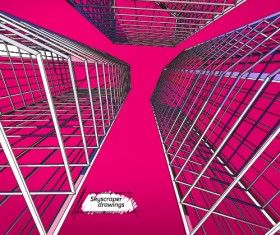 Skyscrapers drawings material vectors 02