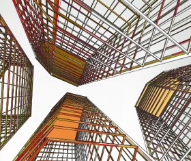 Skyscrapers drawings material vectors 03