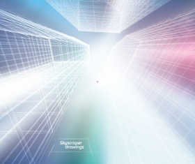 Skyscrapers drawings material vectors 07