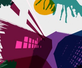 Skyscrapers with grunge background vectors 03