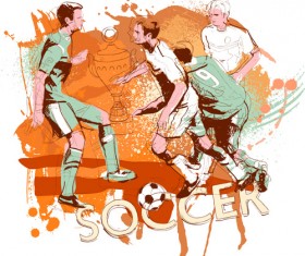 Soccer sport hand drawn vector 01