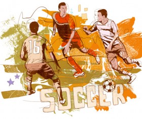 Soccer sport hand drawn vector 02