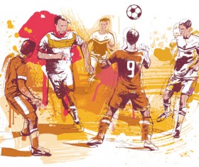 Soccer sport hand drawn vector 03