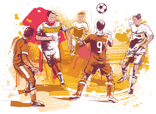 Soccer sport hand drawn vector 03