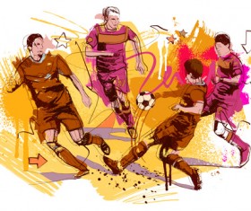 Soccer sport hand drawn vector 04