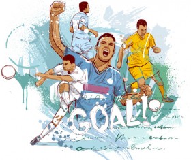 Soccer sport hand drawn vector 05