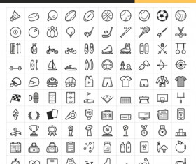 Sport round icons set