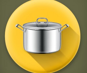 Stainless steel pot vector material