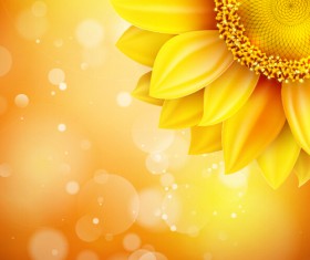 Sunflower flower with bokeh vector background 02