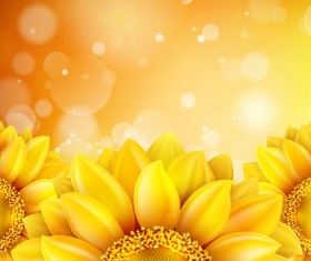 Sunflower flower with bokeh vector background 03