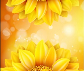 Sunflower flower with bokeh vector background 09