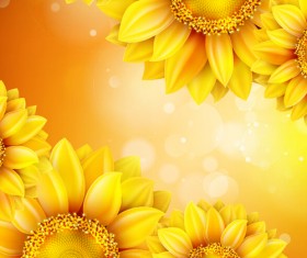 Sunflower flower with bokeh vector background 14