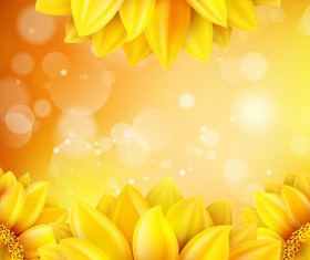 Sunflower flower with bokeh vector background 16