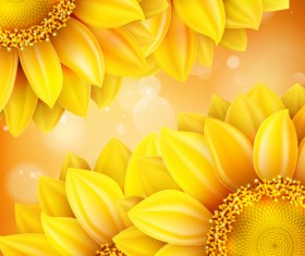 Sunflower flower with bokeh vector background 20
