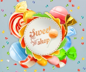 Sweet shop background vectors 01