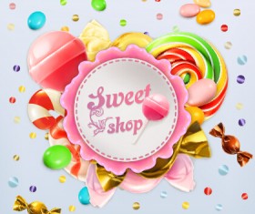 Sweet shop background vectors 02