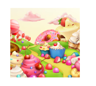 Sweet with candy fairy tale world vector 01
