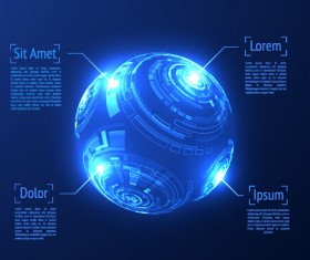 Tech digital world backgrounde template vector 12