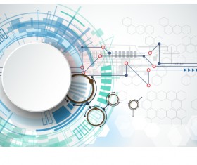 Tech with gear background template vector 01