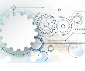 Tech with gear background template vector 02