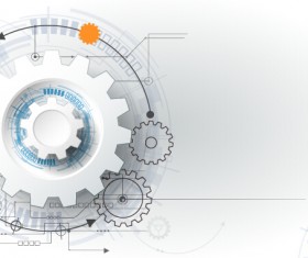 Tech with gear background template vector 04