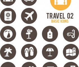 Travel basic icons set