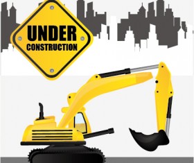 Under construction warning background vector set 01