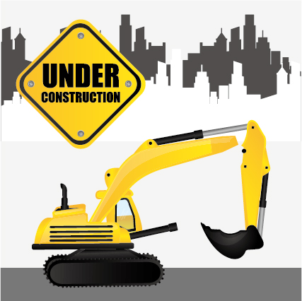 Under construction warning background vector set 01