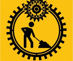 Under construction warning background vector set 05