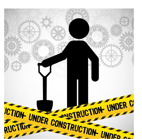 Under construction warning background vector set 06