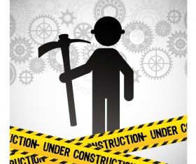 Under construction warning background vector set 10