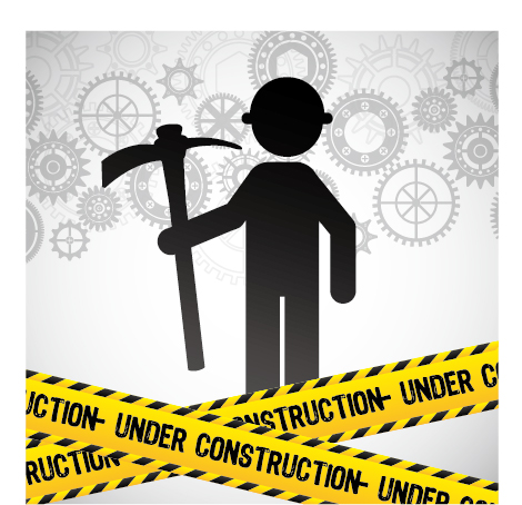 Under construction warning background vector set 10