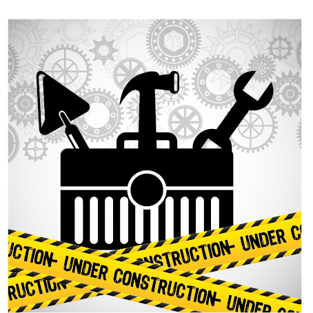 Under construction warning background vector set 11
