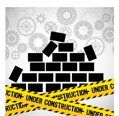 Under construction warning background vector set 13