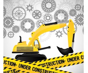 Under construction warning background vector set 14