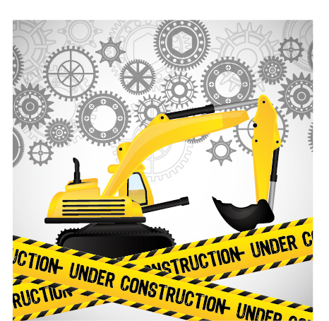 Under construction warning background vector set 14