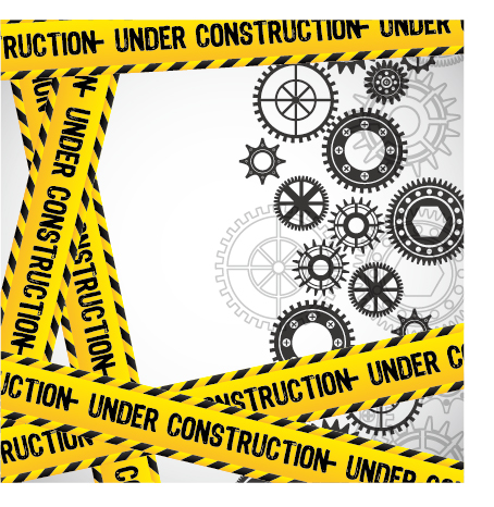 Under construction warning background vector set 15