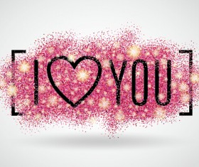 Valentines I Love You banners vector 03