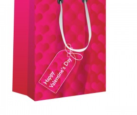 Valentines shopping bag with tags vector