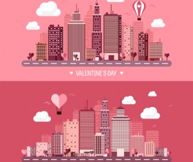 Valentines tay city template vector 01