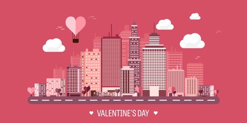 Valentines tay city template vector 02