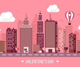 Valentines tay city template vector 03