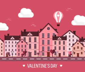 Valentines tay city template vector 05