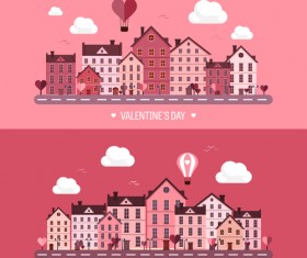 Valentines tay city template vector 06