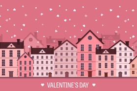 Valentines tay city template vector 07