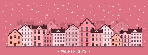 Valentines tay city template vector 07
