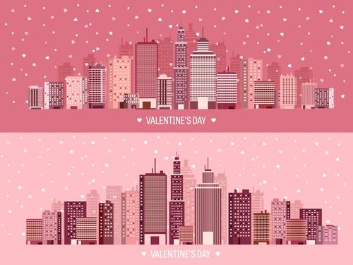 Valentines tay city template vector 08