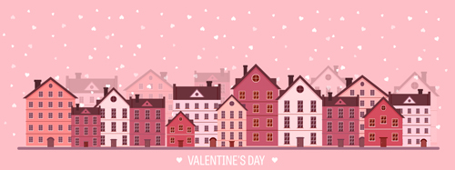 Valentines tay city template vector 09