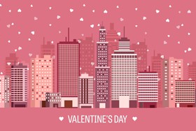 Valentines tay city template vector 10